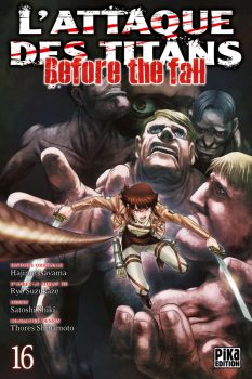 Couverture française du tome 16 de L'Attaque des Titans - Before the Fall